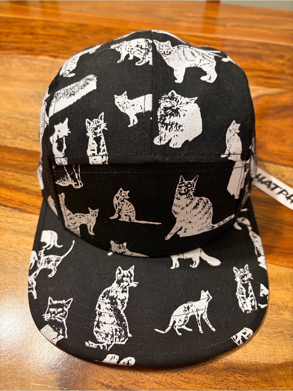 Black Cat Print Pet Cap - Stylish Cat Pattern Hat